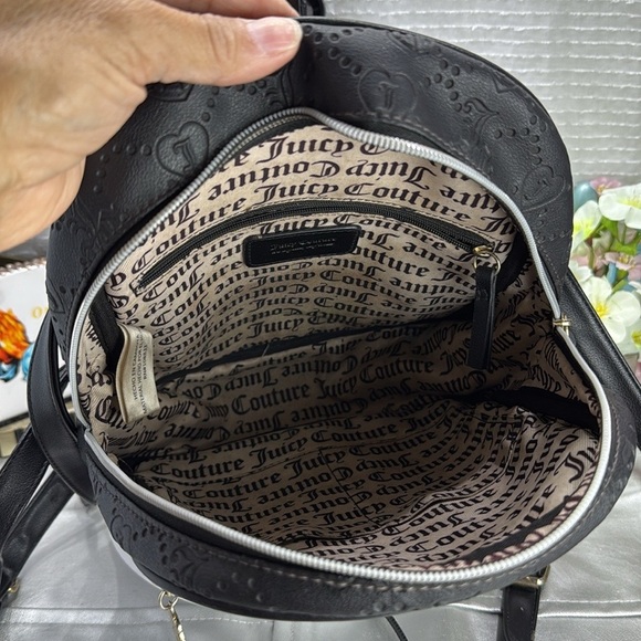 (E4) Juicy Couture Black Backpack with Gold Accents - Picture 11 of 16